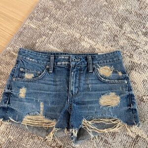 Lovers + Friends Ripped Blue Jean Shorts